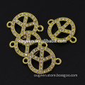 circular fashion peace sign connector with stone zinc alloy jewelry accessories